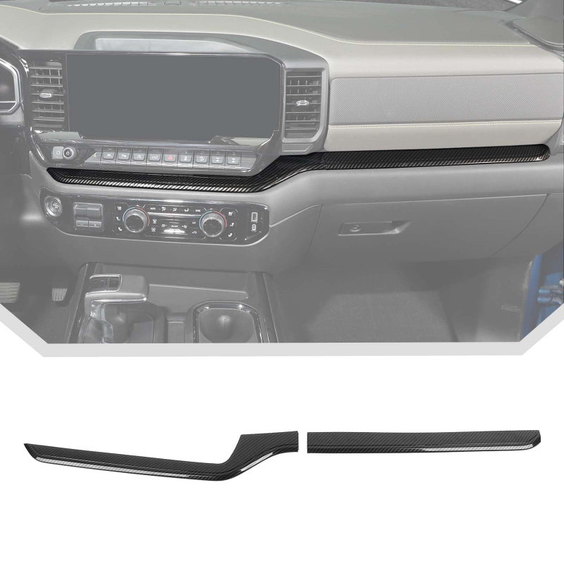 JeCar for Silverado Carbon Fiber Interior Center Console Dash Panel Cover Trim for 2022 2023 2024 2025 2026 Chevrolet Chevy Silverado 1500